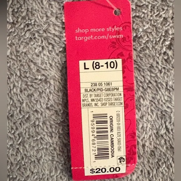 NWT Xhilaration Black Bikini Top Juniors Shirred Underwire Large (8-10) - Picture 6 of 8